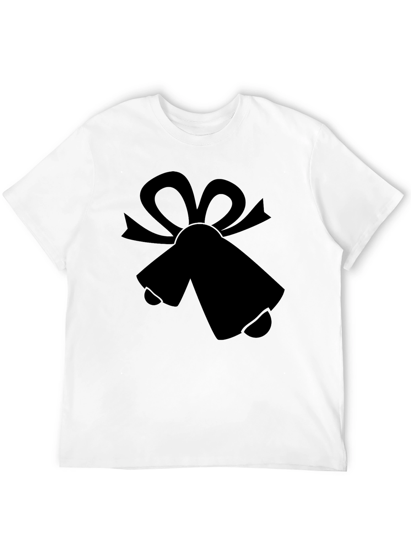 Festive Bells Graphic Tee - Black Cotton Blend