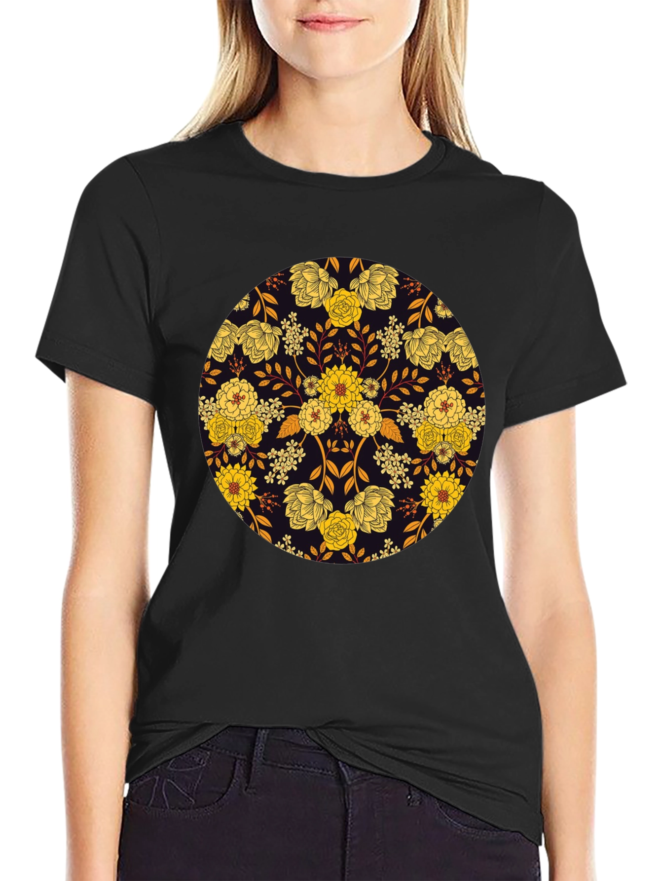 Floral Mandala Graphic Tee - Stylish Mens T-Shirt