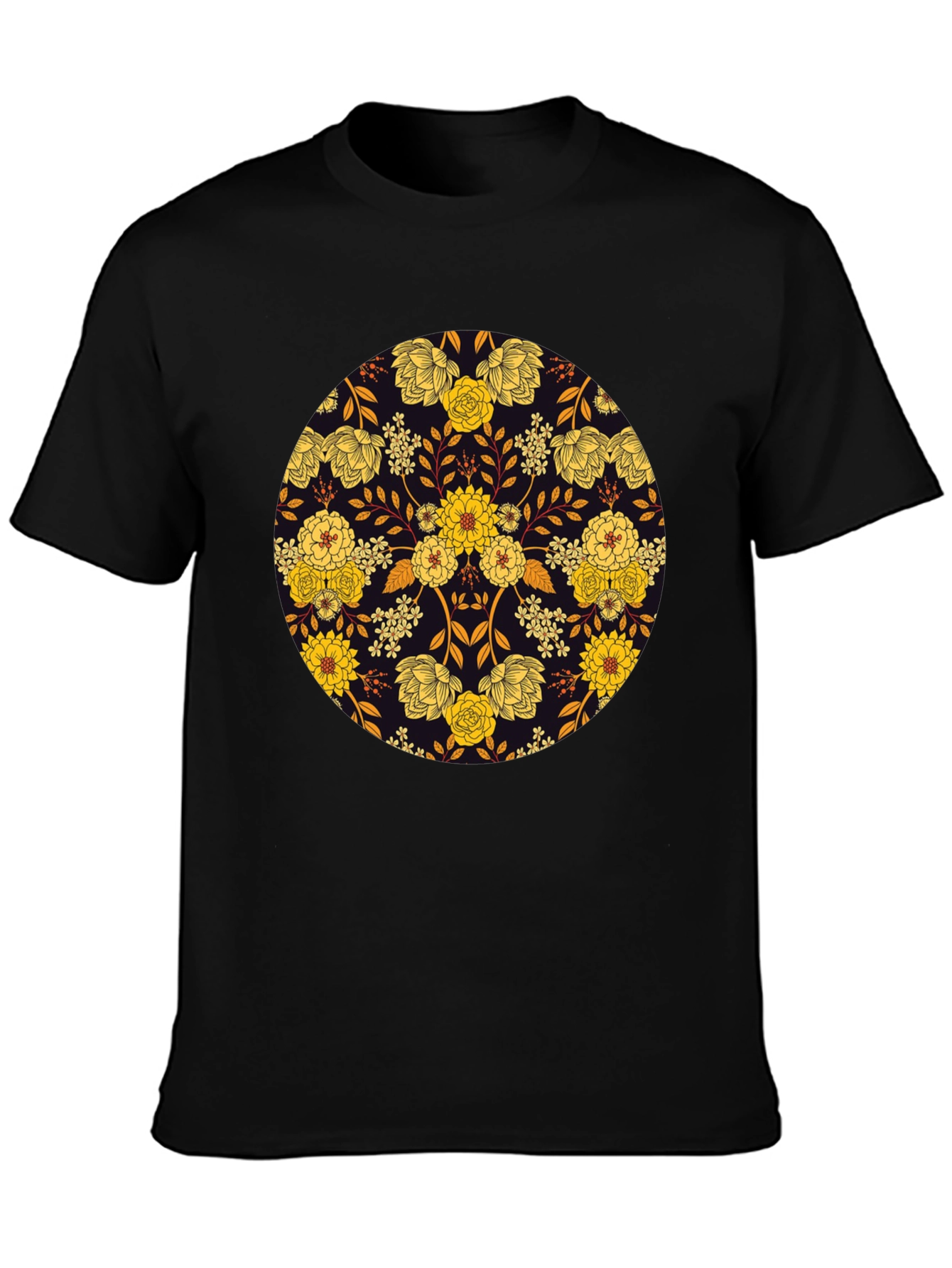 Floral Mandala Graphic Tee - Stylish Mens T-Shirt