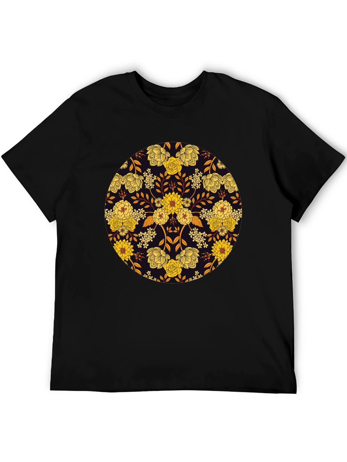 Floral Mandala Graphic Tee - Stylish Mens T-Shirt