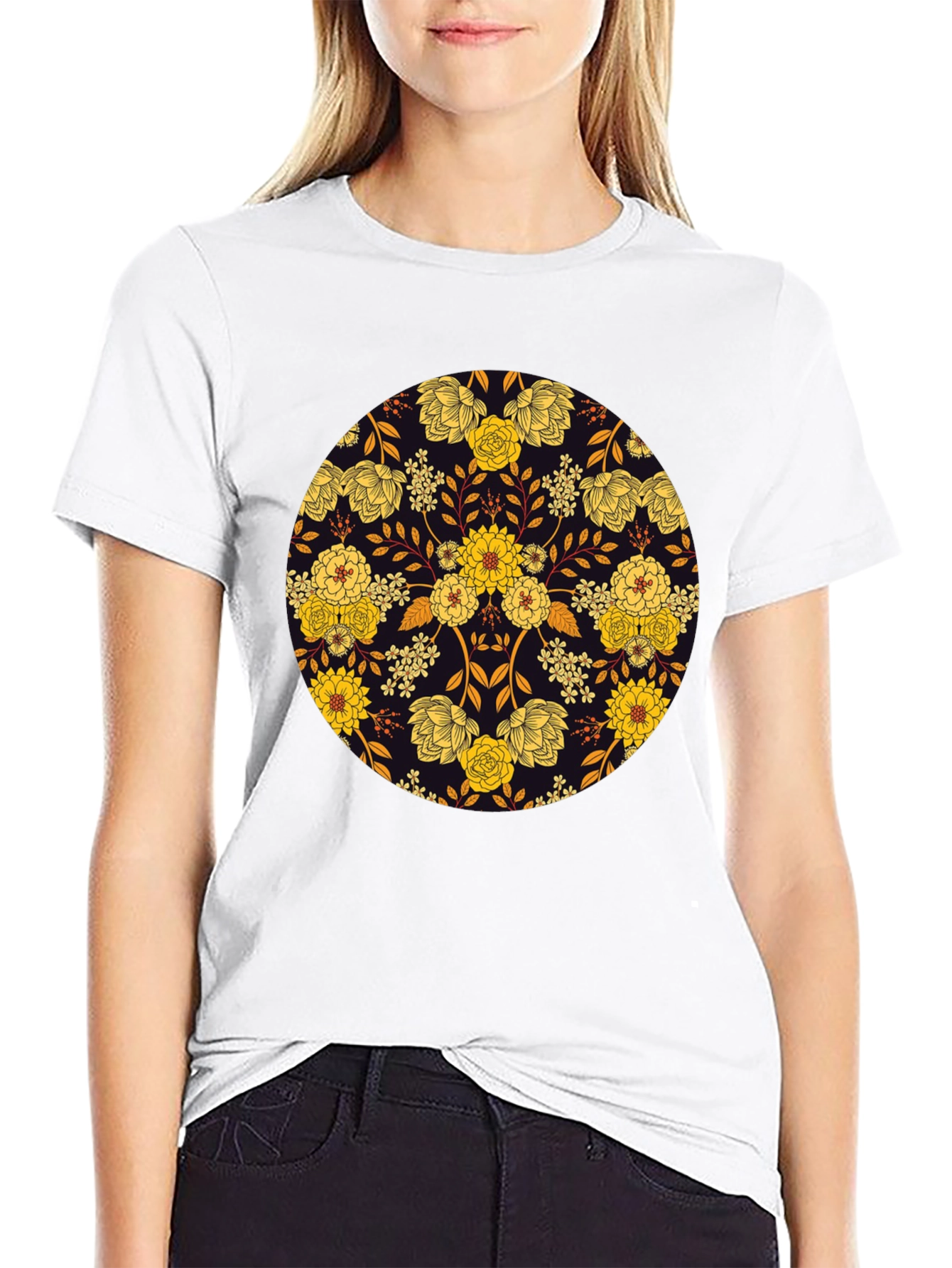Floral Mandala Graphic Tee - Stylish Mens T-Shirt