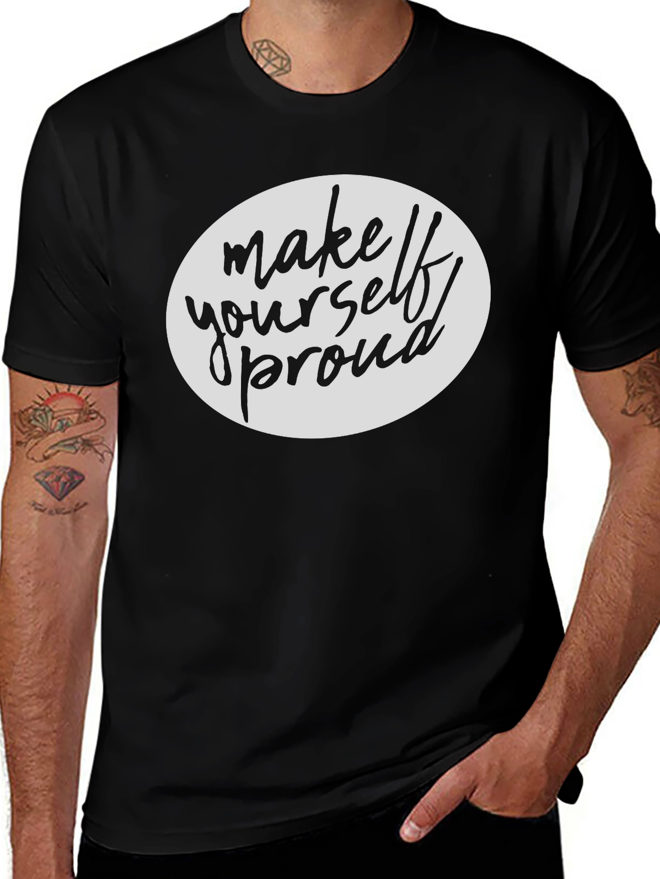Make Yourself Proud Black Graphic Tee Shirt