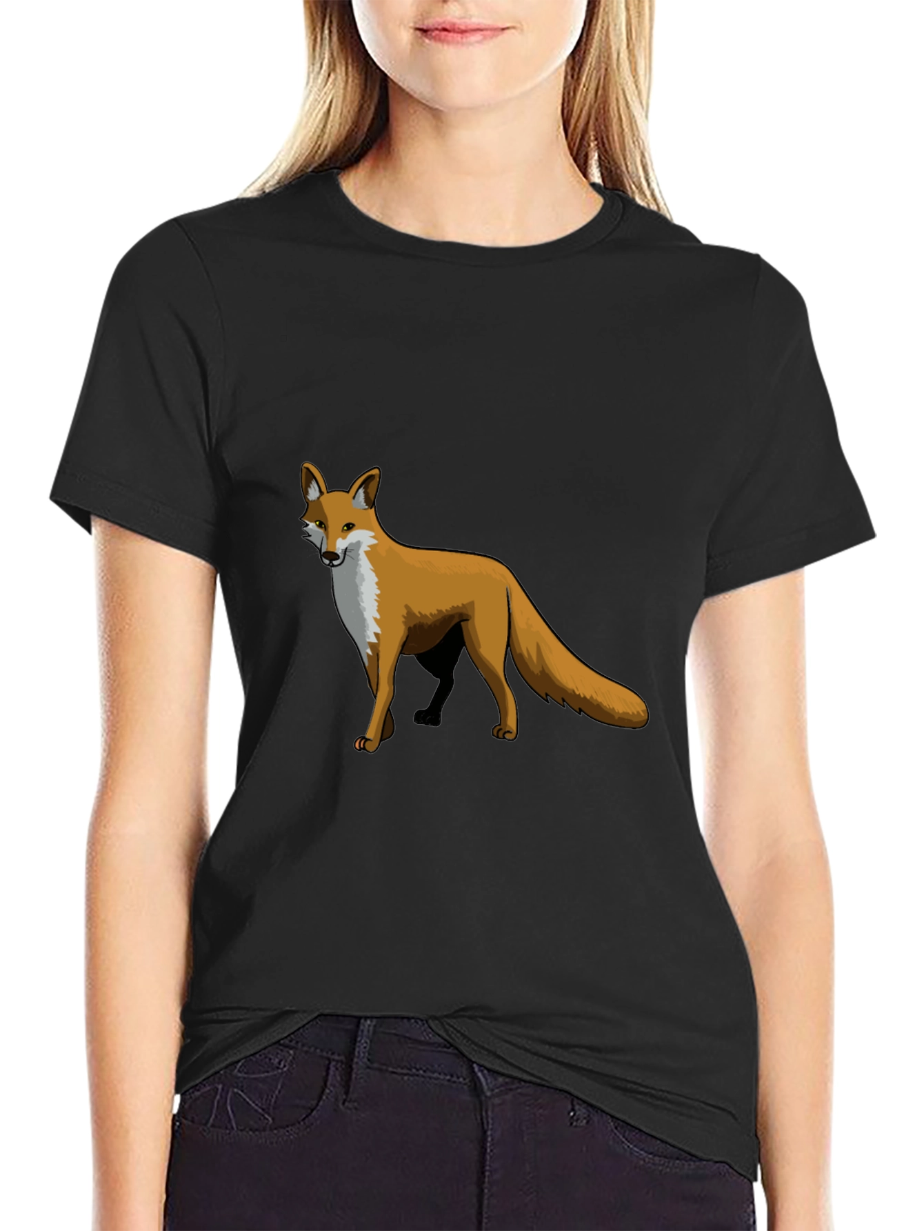 Mens Black Fox Graphic T-Shirt
