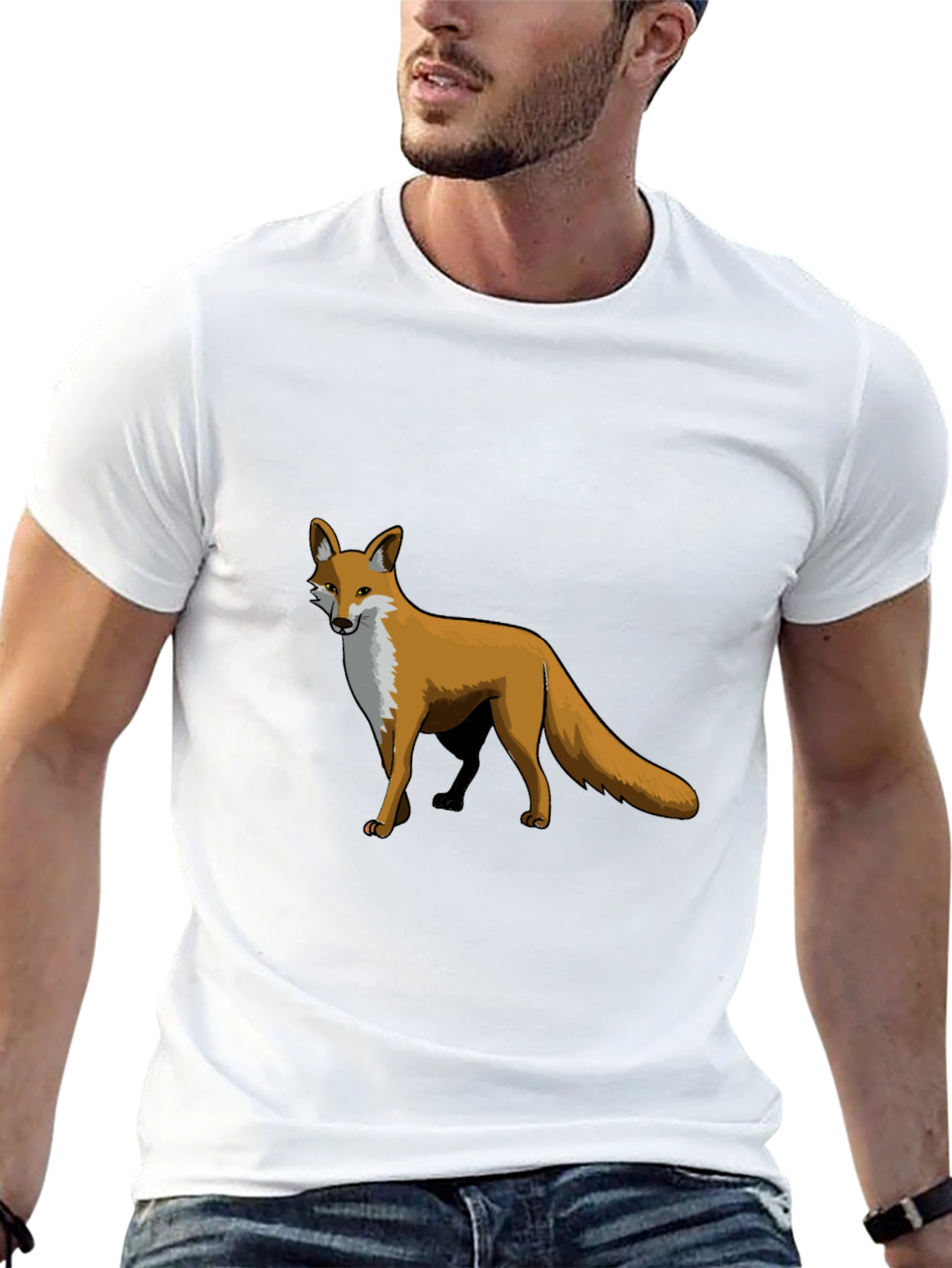 Mens Black Fox Graphic T-Shirt
