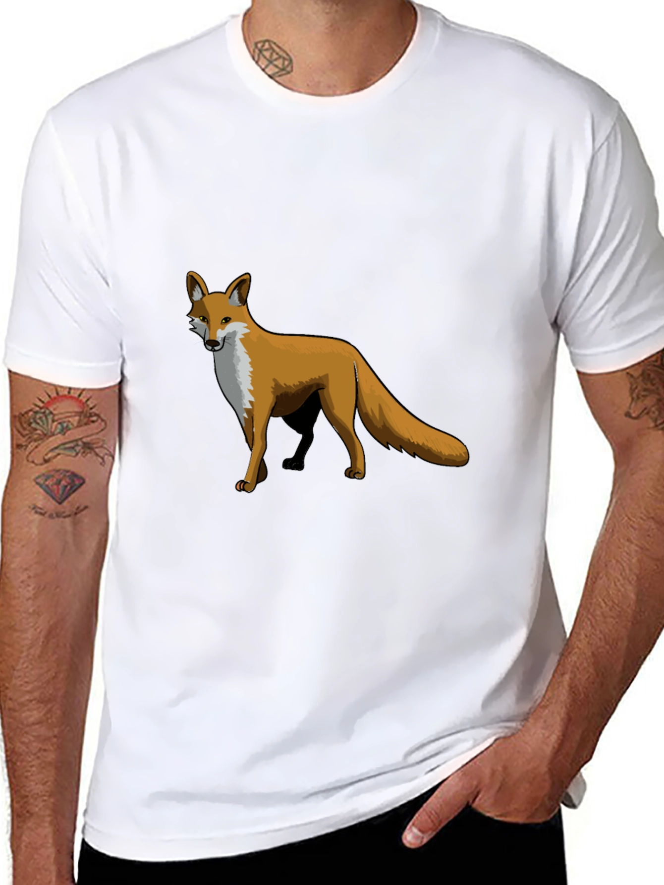 Mens Black Fox Graphic T-Shirt
