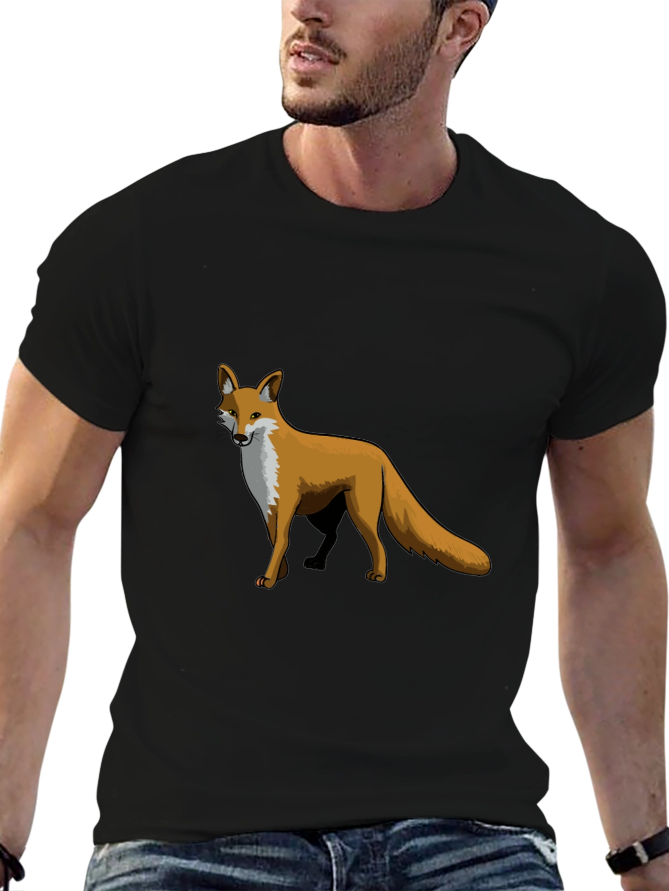 Mens Black Fox Graphic T-Shirt