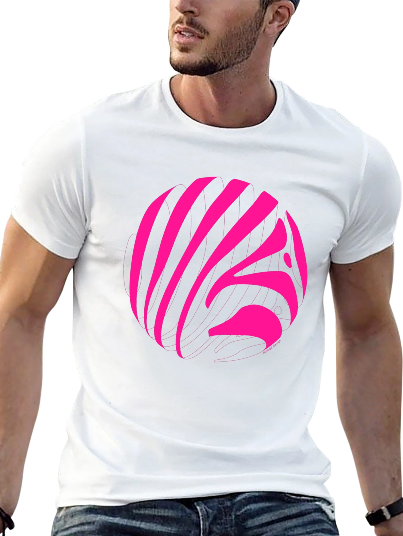 Vibrant Pink Zebra Print Crew Neck T-Shirt