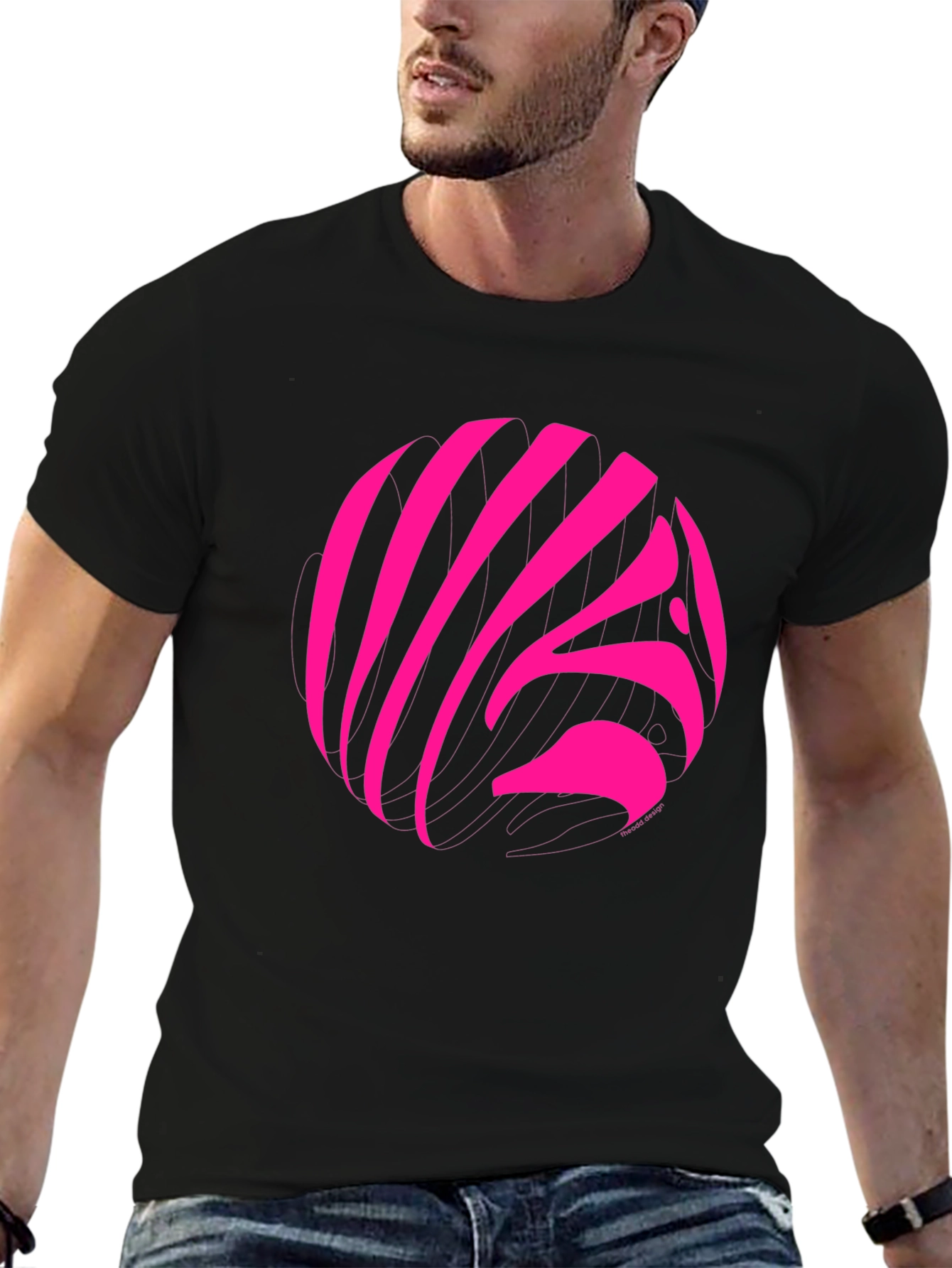 Vibrant Pink Zebra Print Crew Neck T-Shirt
