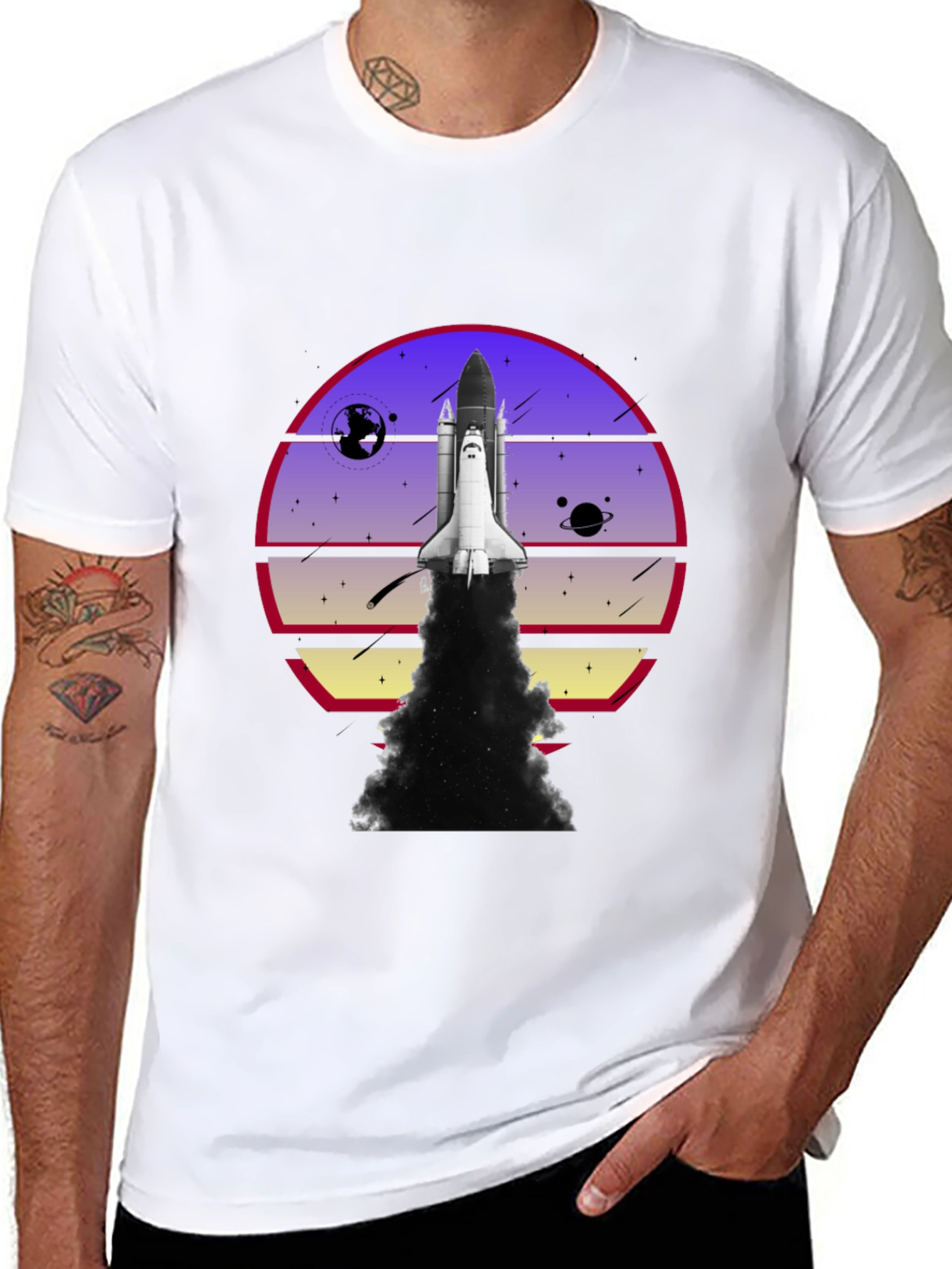 Space Shuttle Launch Graphic T-Shirt