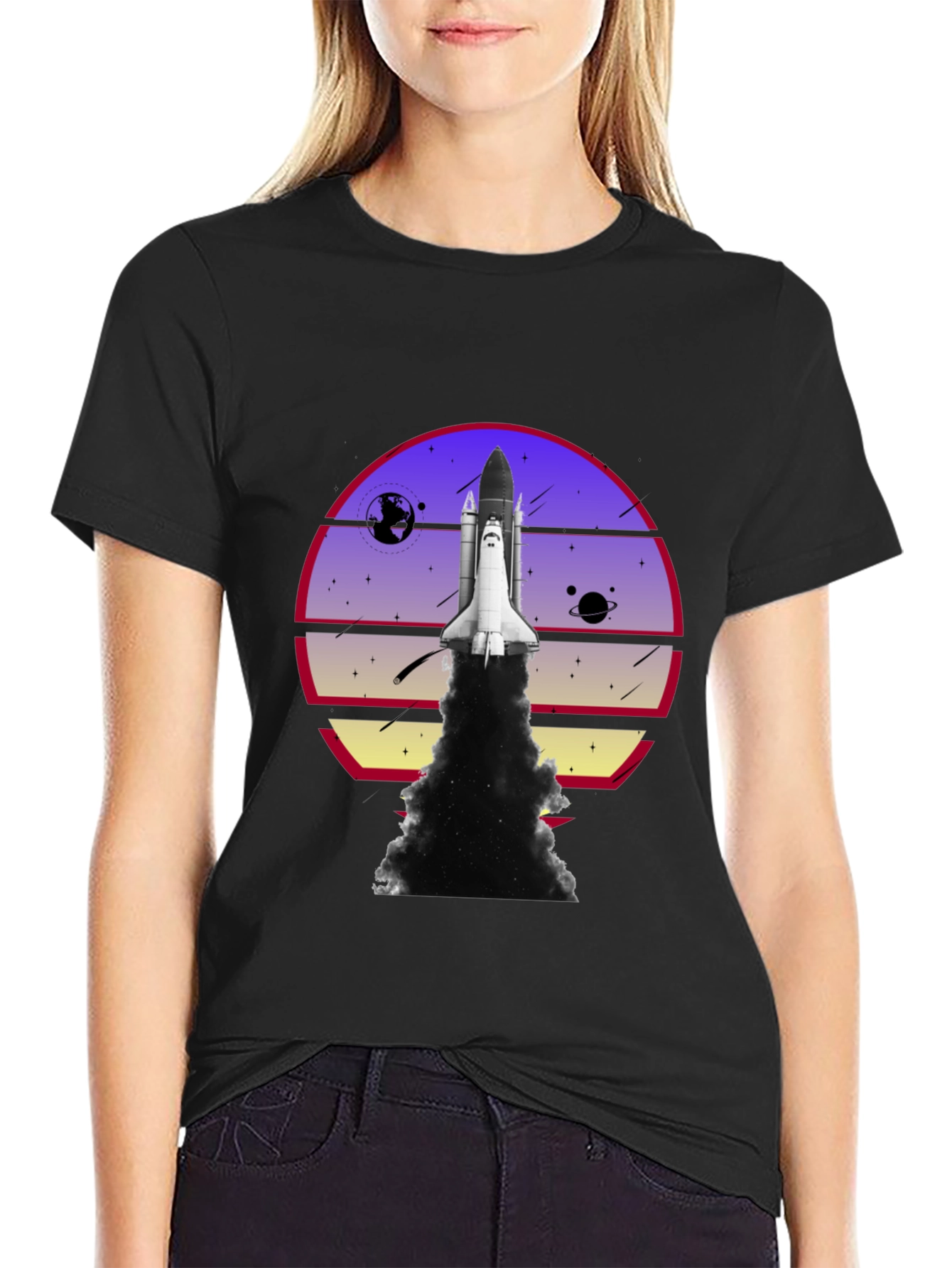 Space Shuttle Launch Graphic T-Shirt