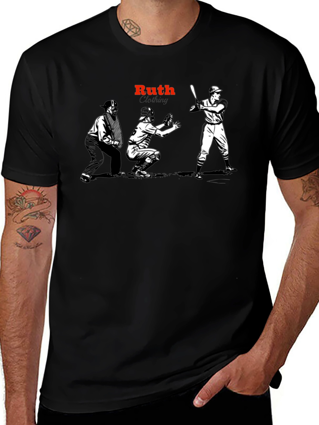 Ruth Clothing Baseball Graphic Tee - Black