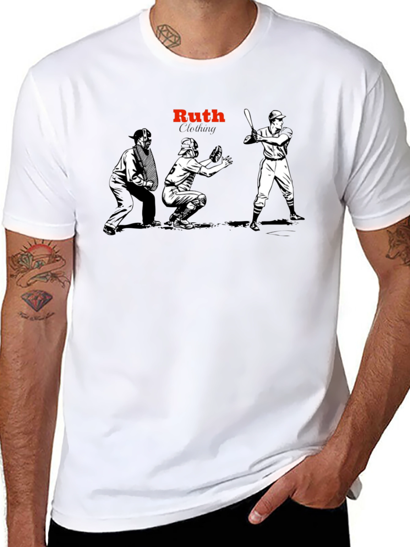 Ruth Clothing Baseball Graphic Tee - Black