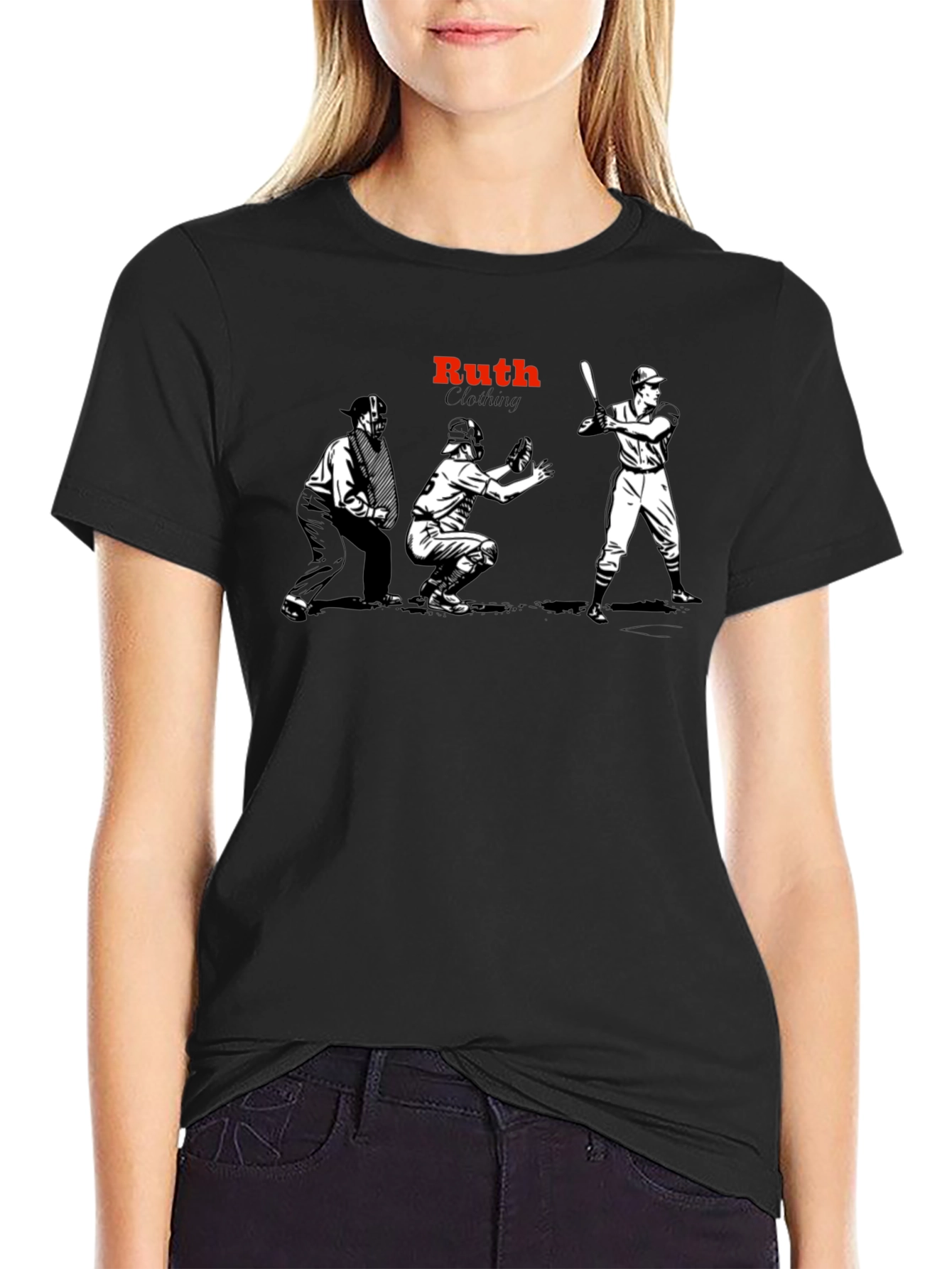 Ruth Clothing Baseball Graphic Tee - Black