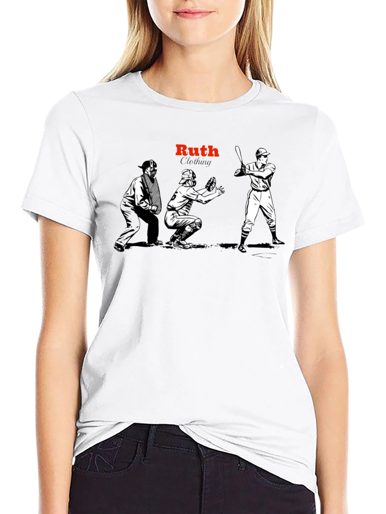 Ruth Clothing Baseball Graphic Tee - Black