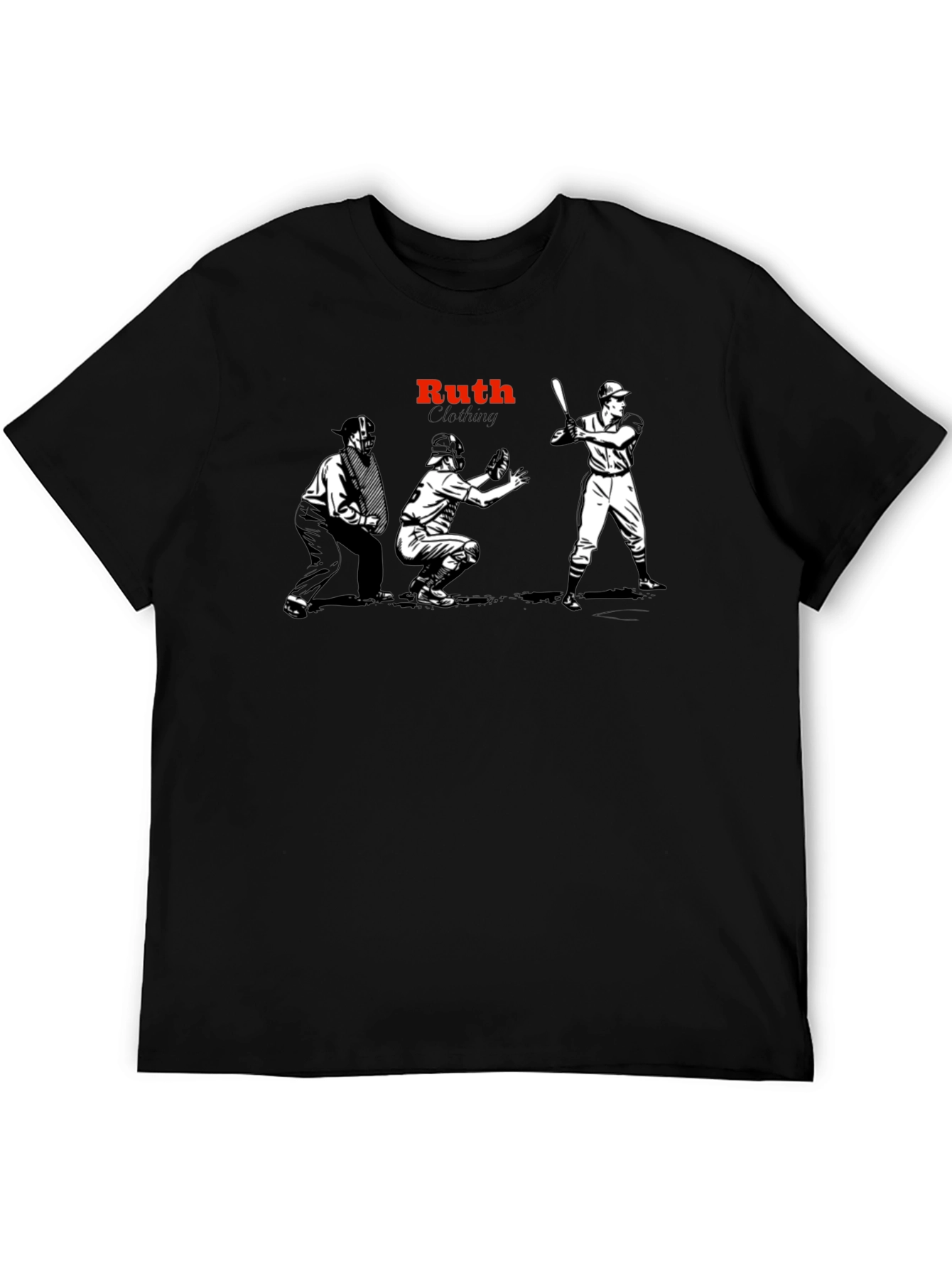 Ruth Clothing Baseball Graphic Tee - Black