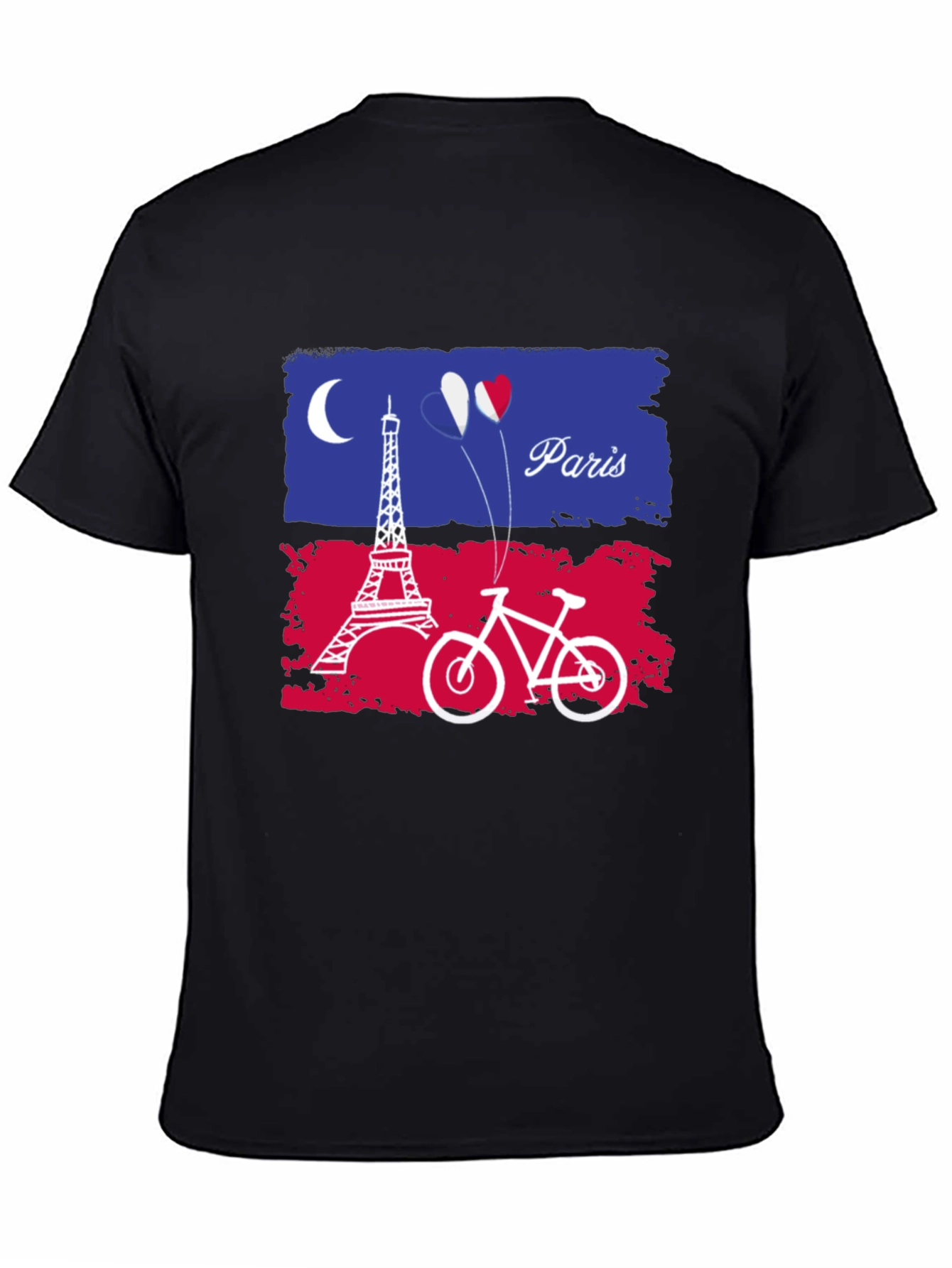 Paris France Eiffel Tower Bike Graphic T-Shirt