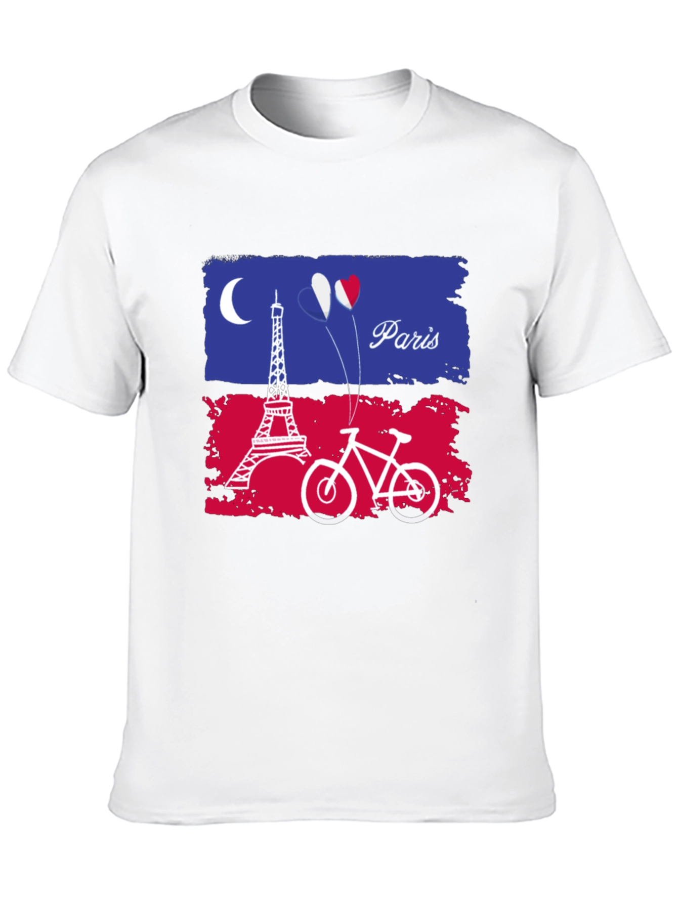 Paris France Eiffel Tower Bike Graphic T-Shirt