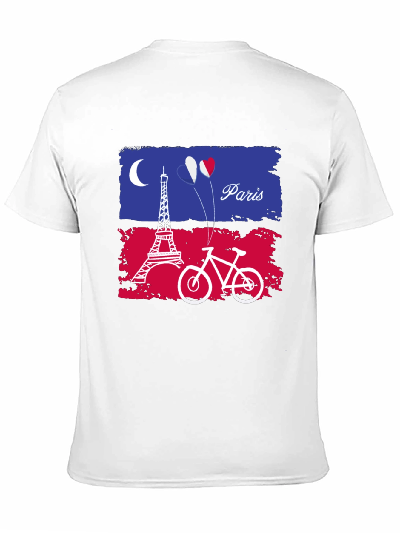 Paris France Eiffel Tower Bike Graphic T-Shirt