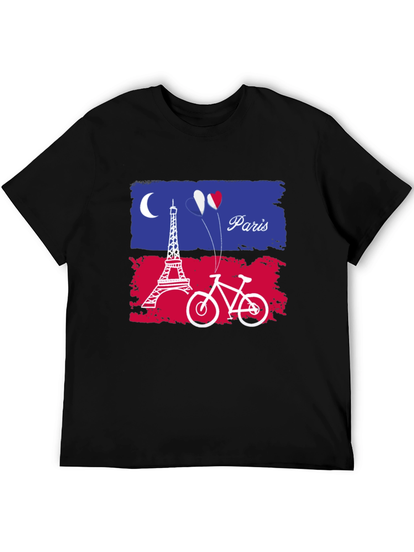 Paris France Eiffel Tower Bike Graphic T-Shirt