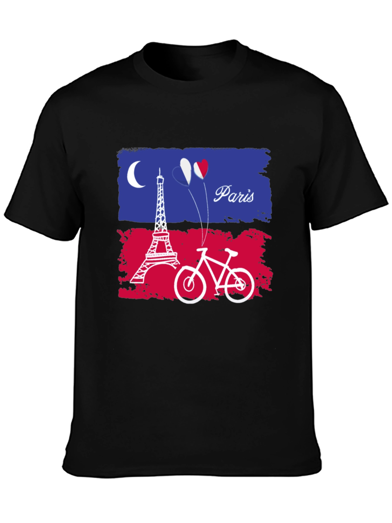 Paris France Eiffel Tower Bike Graphic T-Shirt