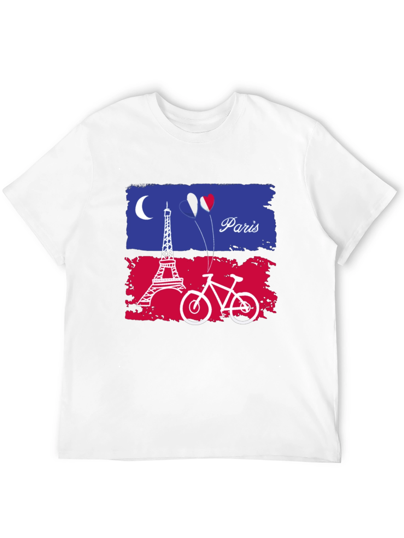 Paris France Eiffel Tower Bike Graphic T-Shirt