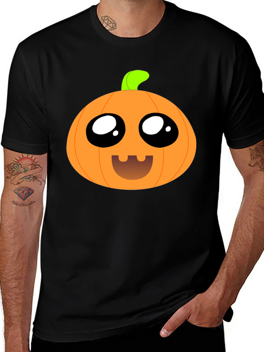 Cute Pumpkin Face Black T-Shirt
