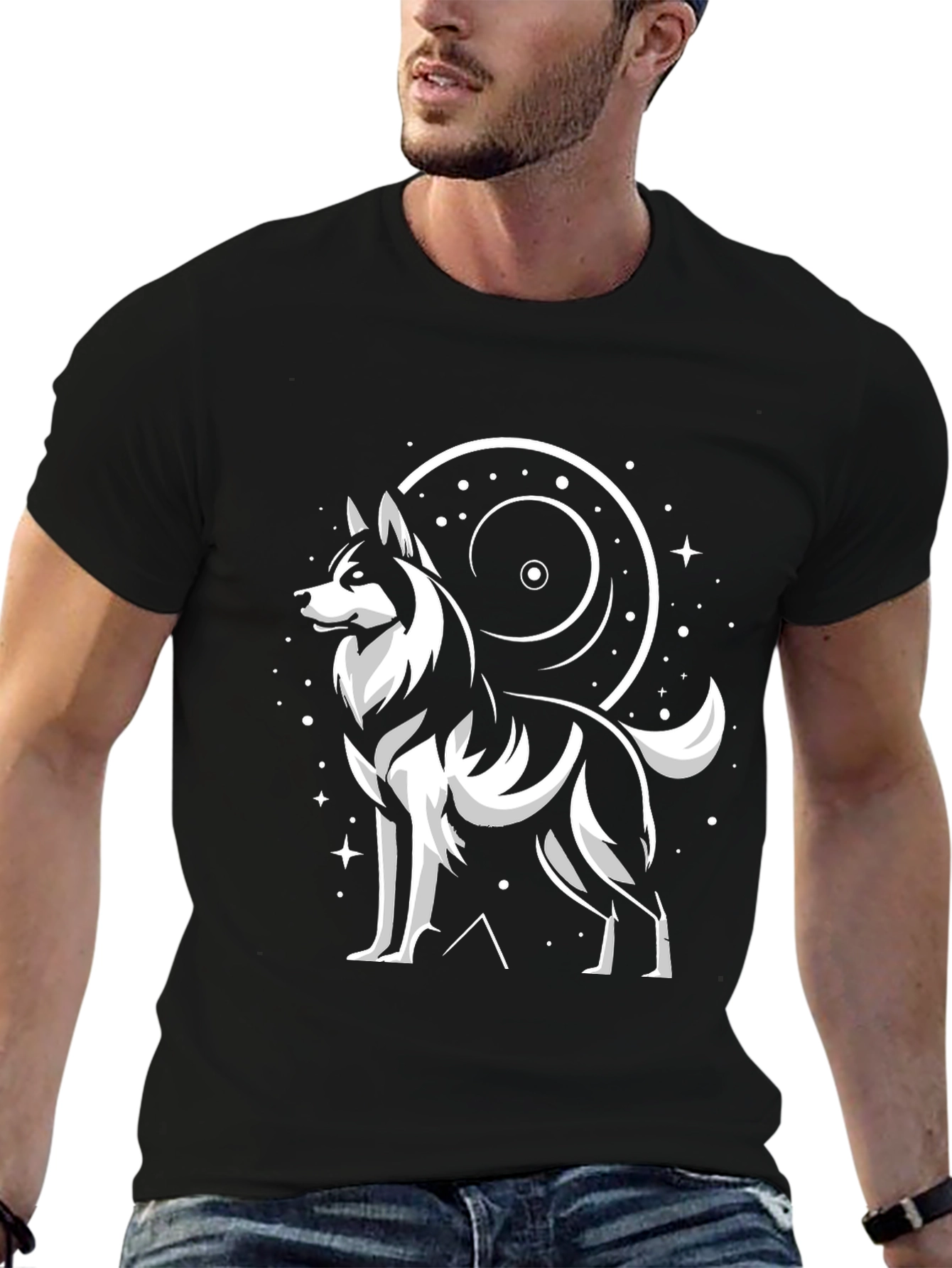 Husky Galaxy Graphic T-Shirt - Stylish Unisex Tee