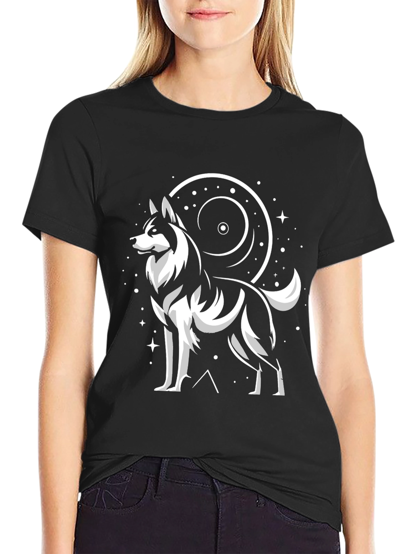 Husky Galaxy Graphic T-Shirt - Stylish Unisex Tee