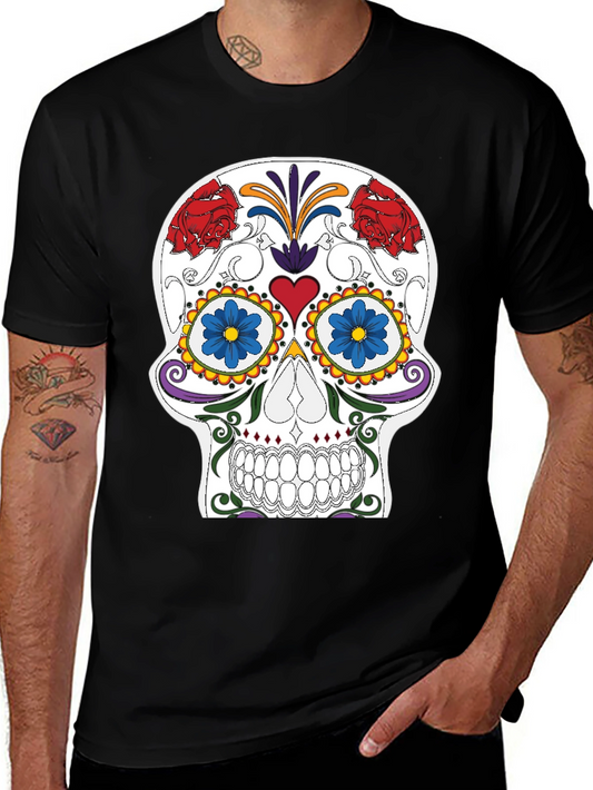 Sugar Skull Graphic T-Shirt - Day of the Dead Style