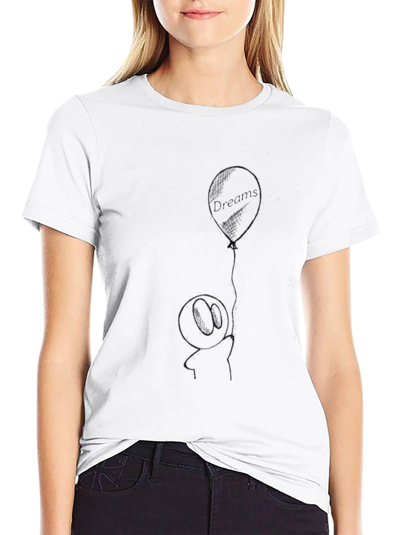 Dreams Balloon Graphic Tee - Black