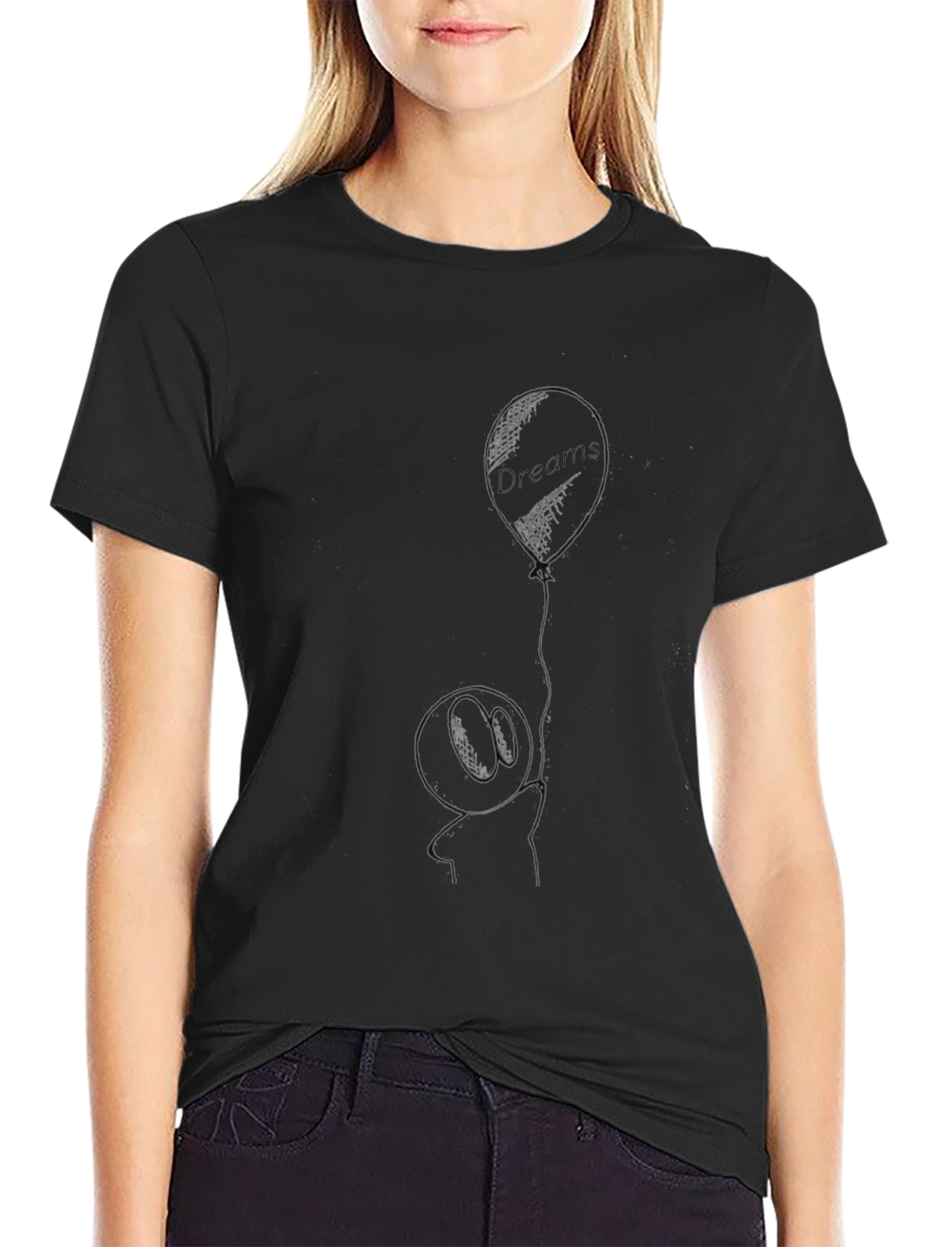 Dreams Balloon Graphic Tee - Black