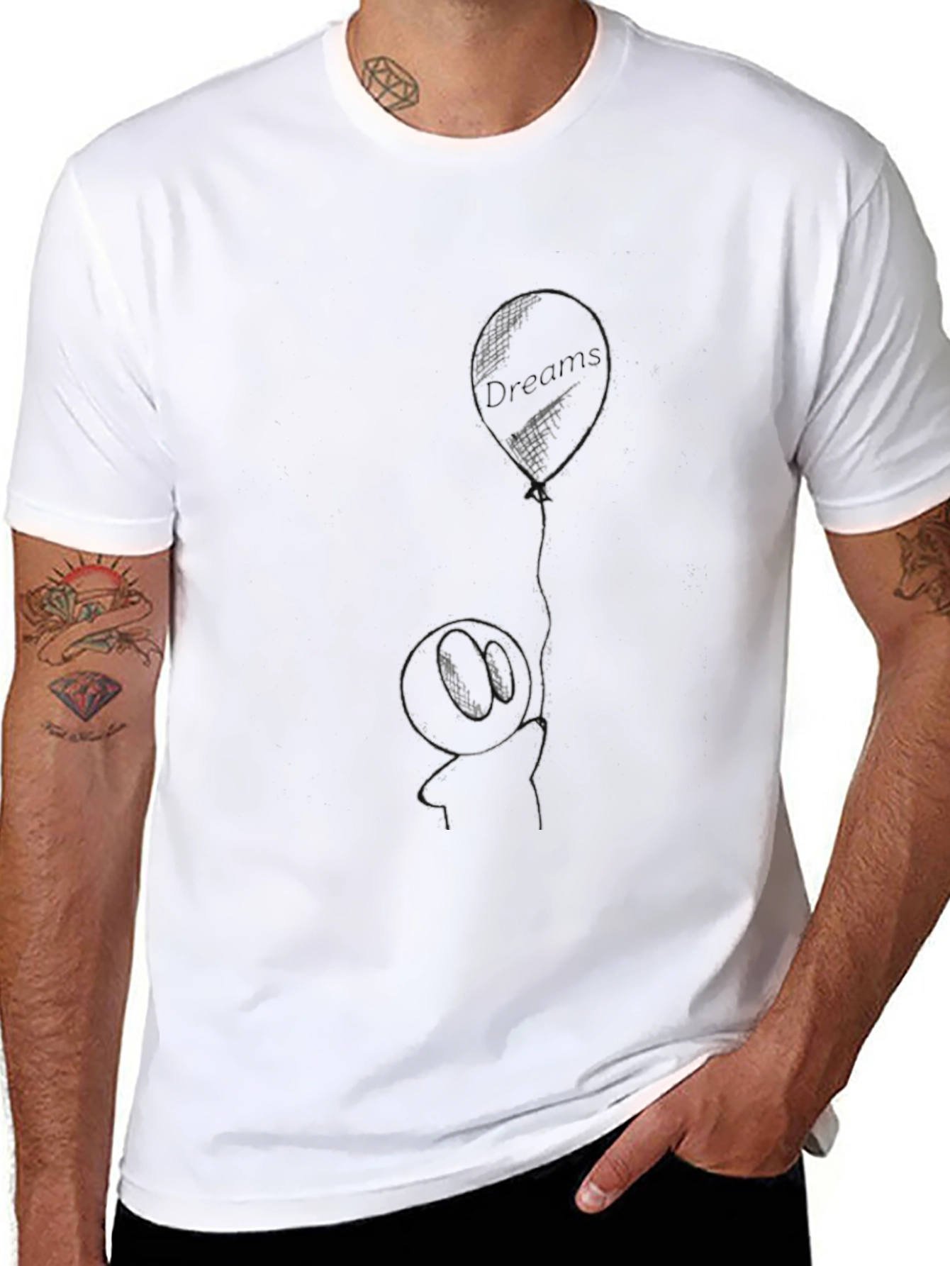 Dreams Balloon Graphic Tee - Black