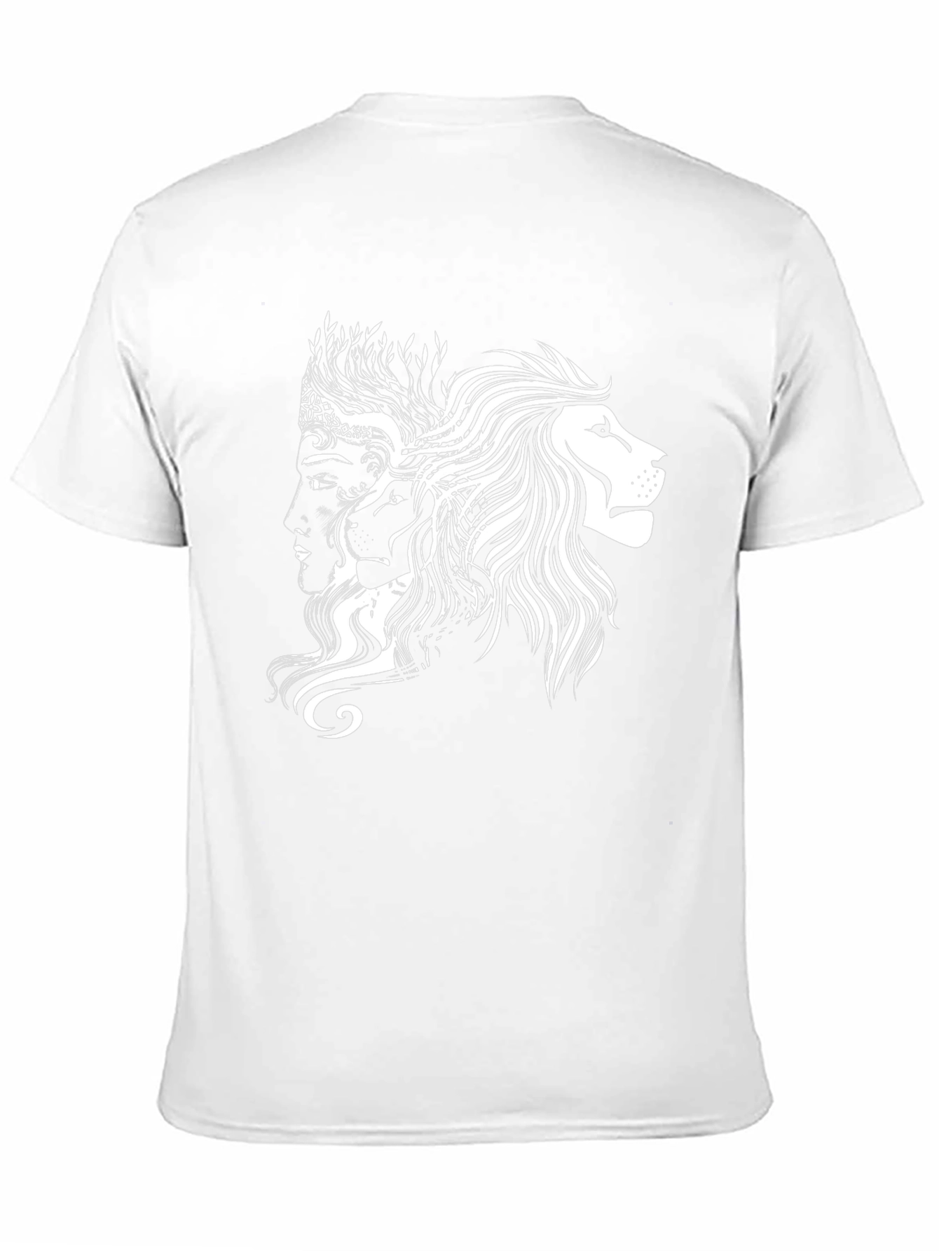 Black Graphic Tee - Lion & Faces Design