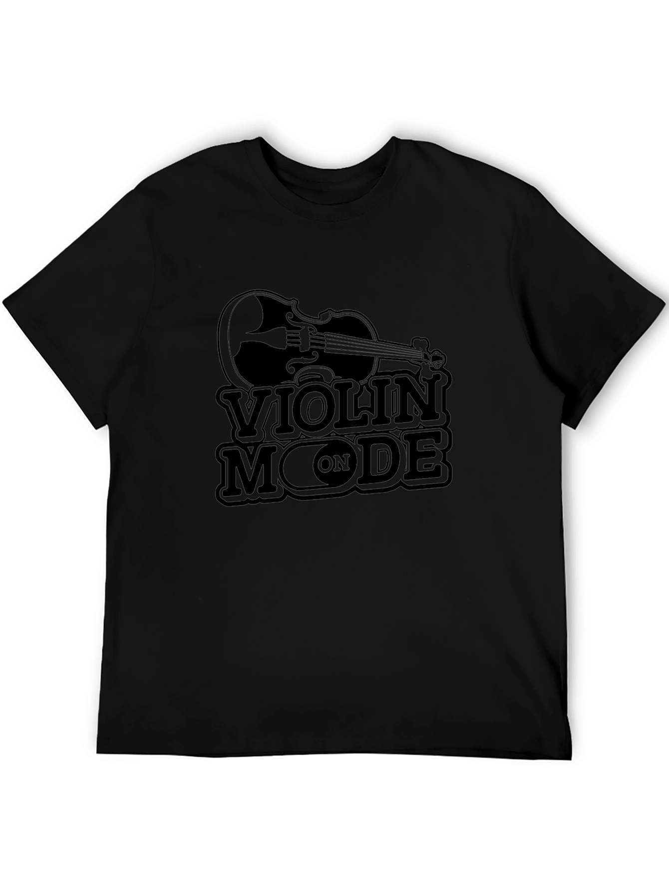 Violin Mode On Black T-Shirt