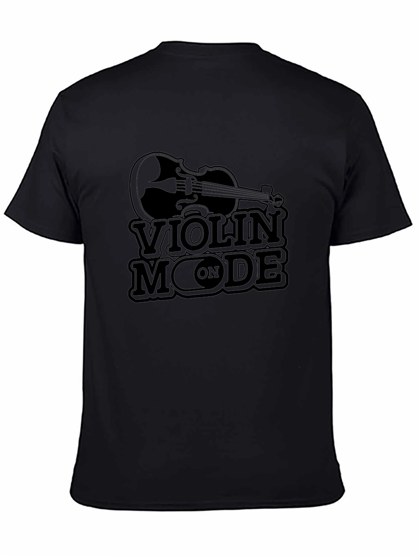 Violin Mode On Black T-Shirt