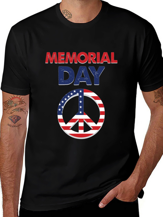 Memorial Day Peace Sign T-Shirt Patriotic Design