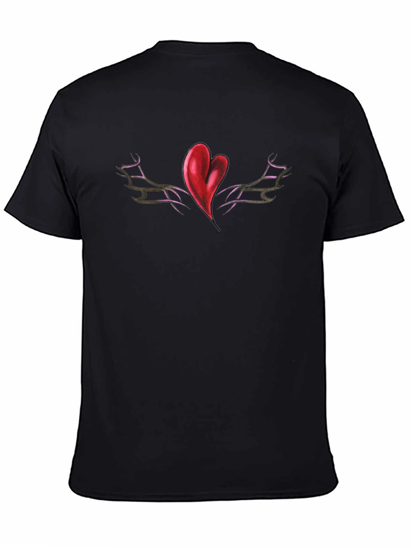 Heart & Vine Graphic Tee - Black
