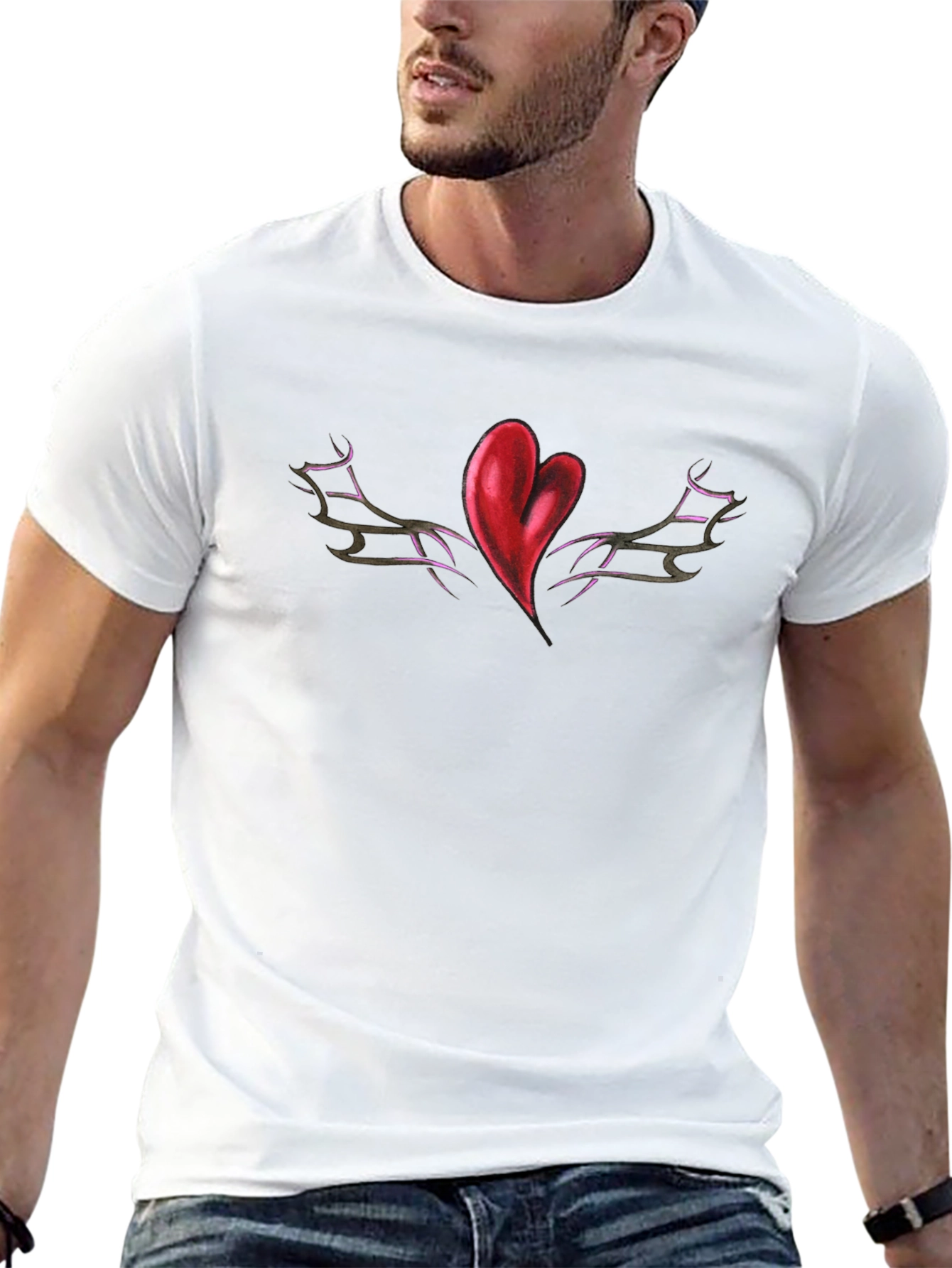 Heart & Vine Graphic Tee - Black