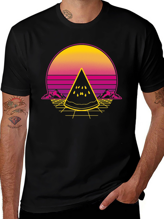 Retro Sunset Watermelon Slice T-Shirt
