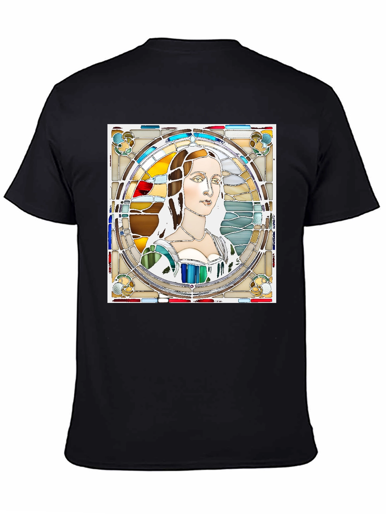 Renaissance Lady Stained Glass Style Graphic Tee