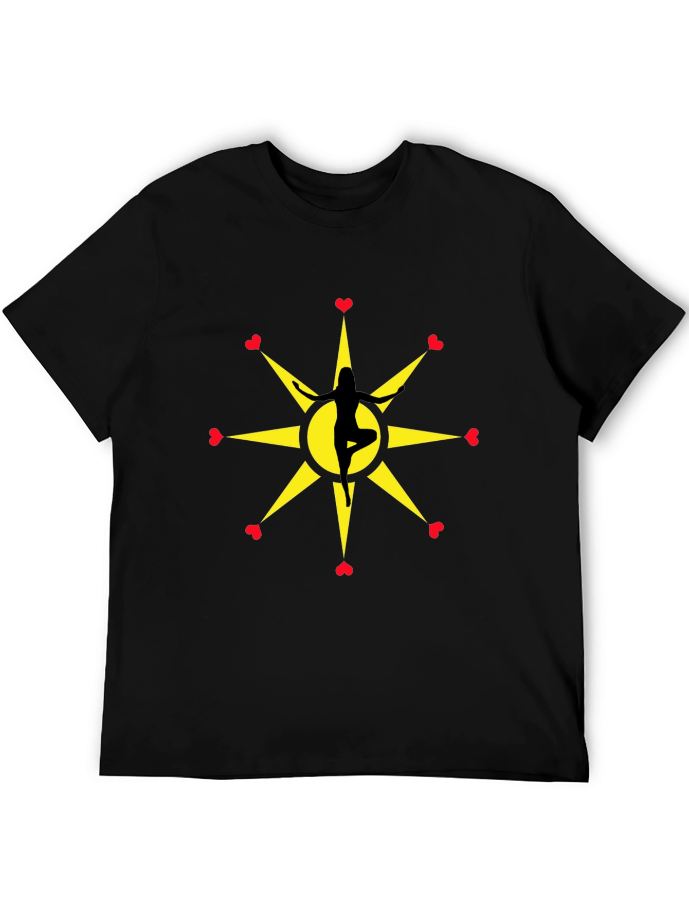 Yoga Love Star Graphic Tee - Black Unisex T-Shirt