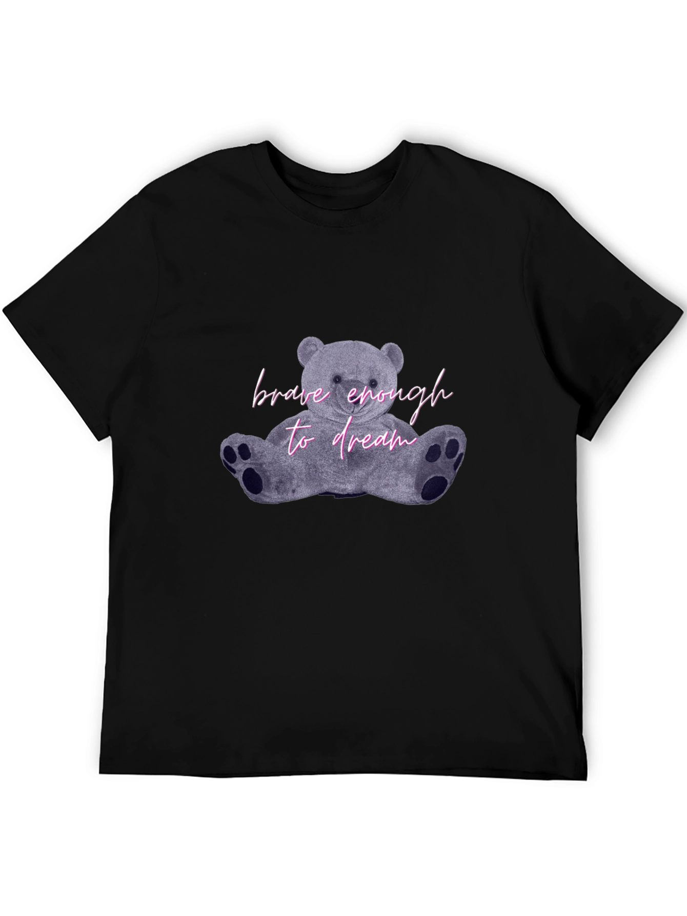 Brave Enough to Dream Bear Graphic Tee - Black