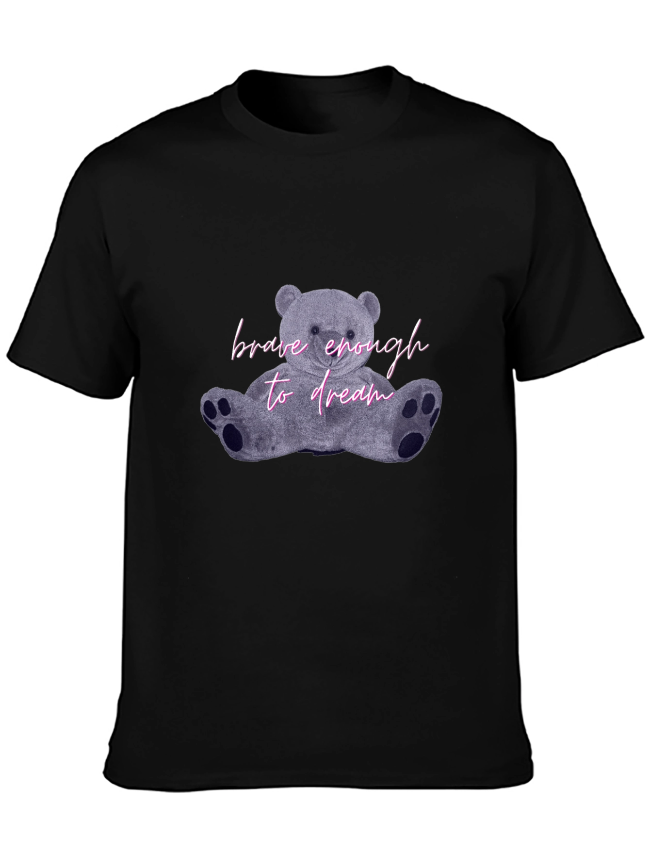 Brave Enough to Dream Bear Graphic Tee - Black
