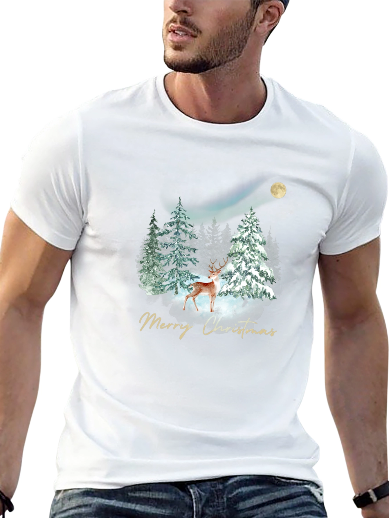 Festive Christmas Deer Graphic Tee