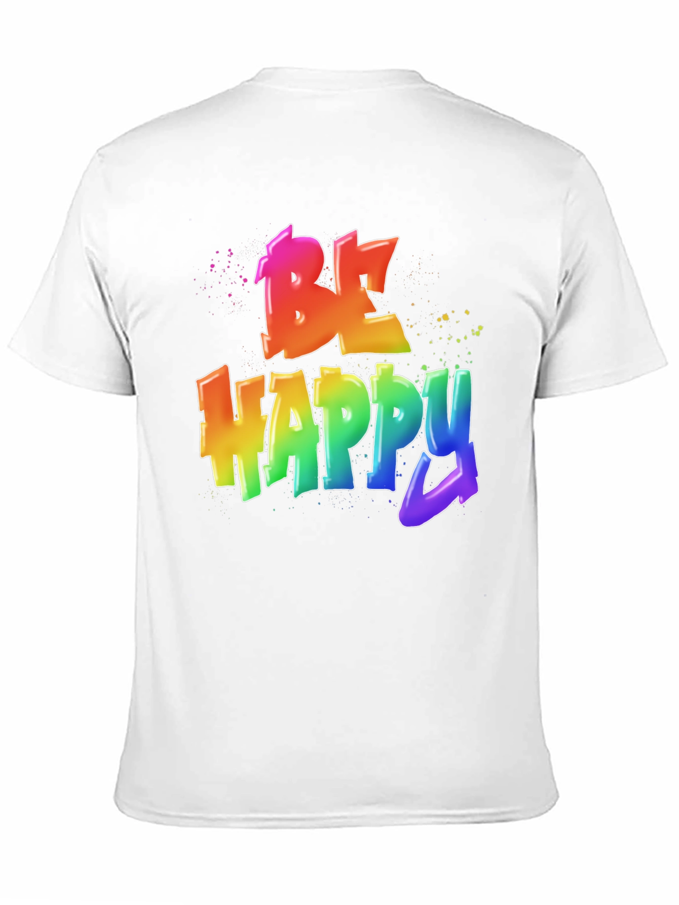 Be Happy Rainbow Graphic T-Shirt
