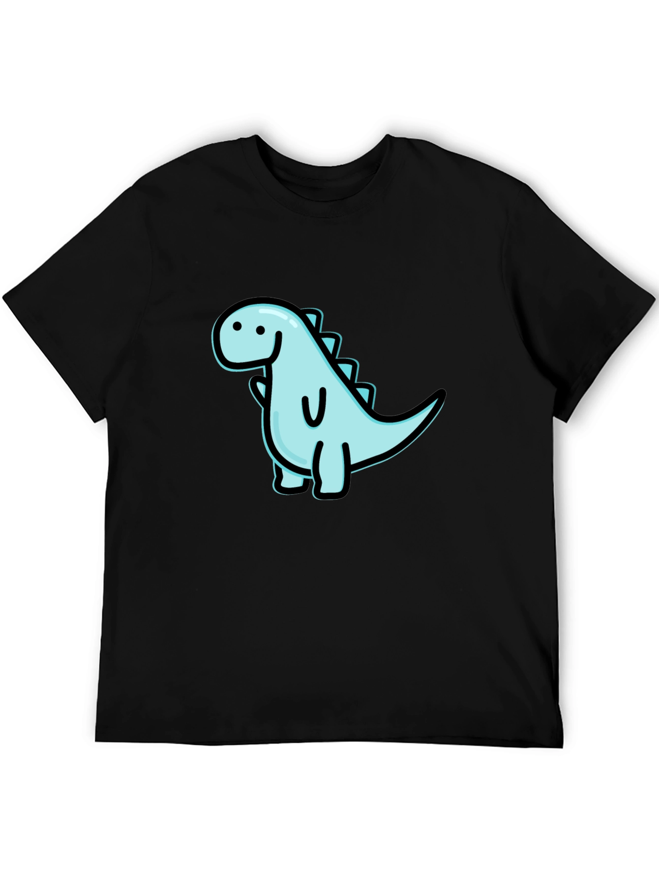 Cute Dinosaur Graphic Black T-Shirt