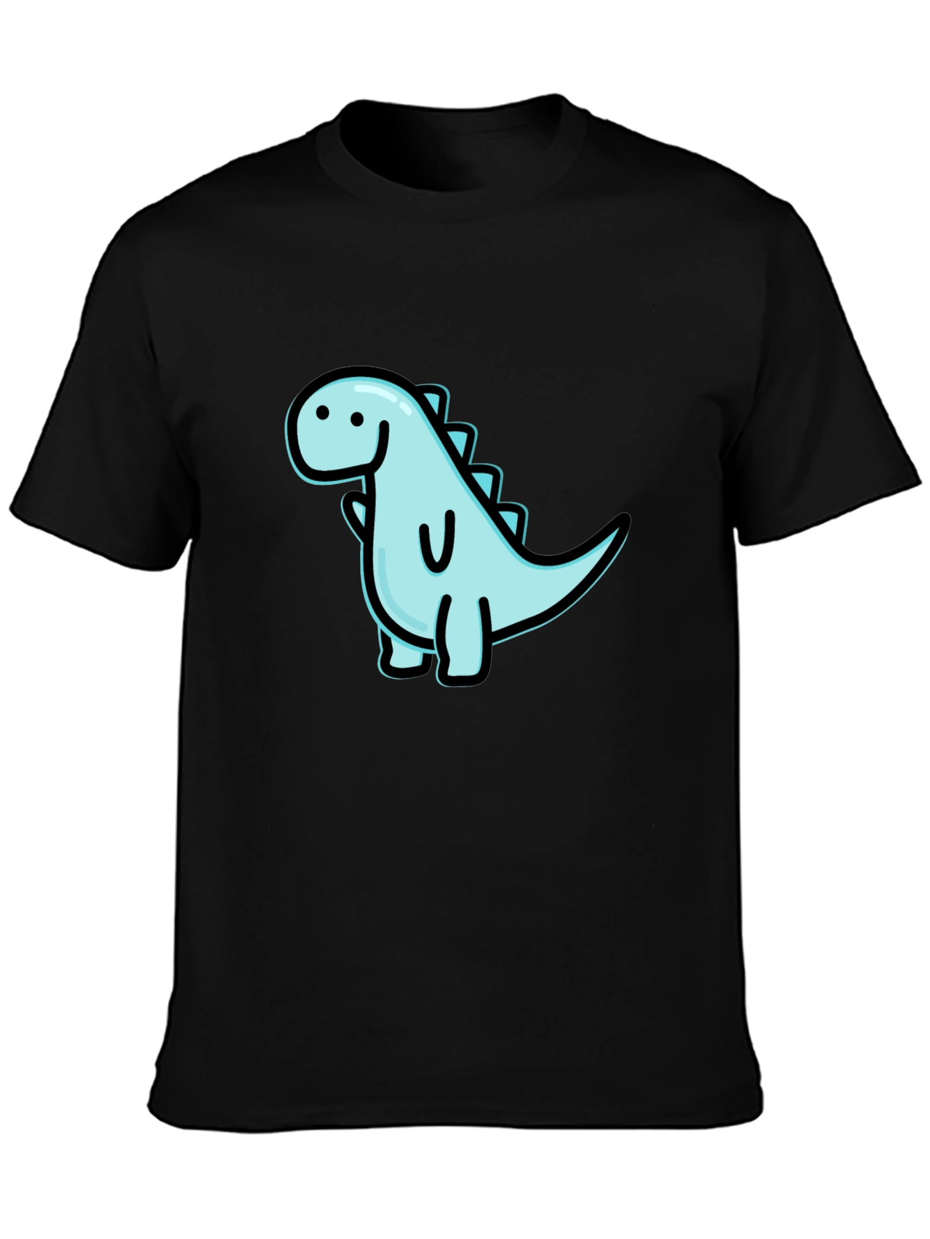 Cute Dinosaur Graphic Black T-Shirt