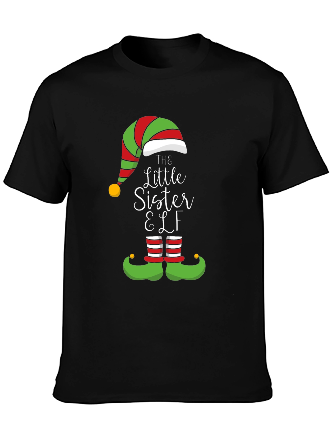 Little Sister Elf Christmas T-Shirt