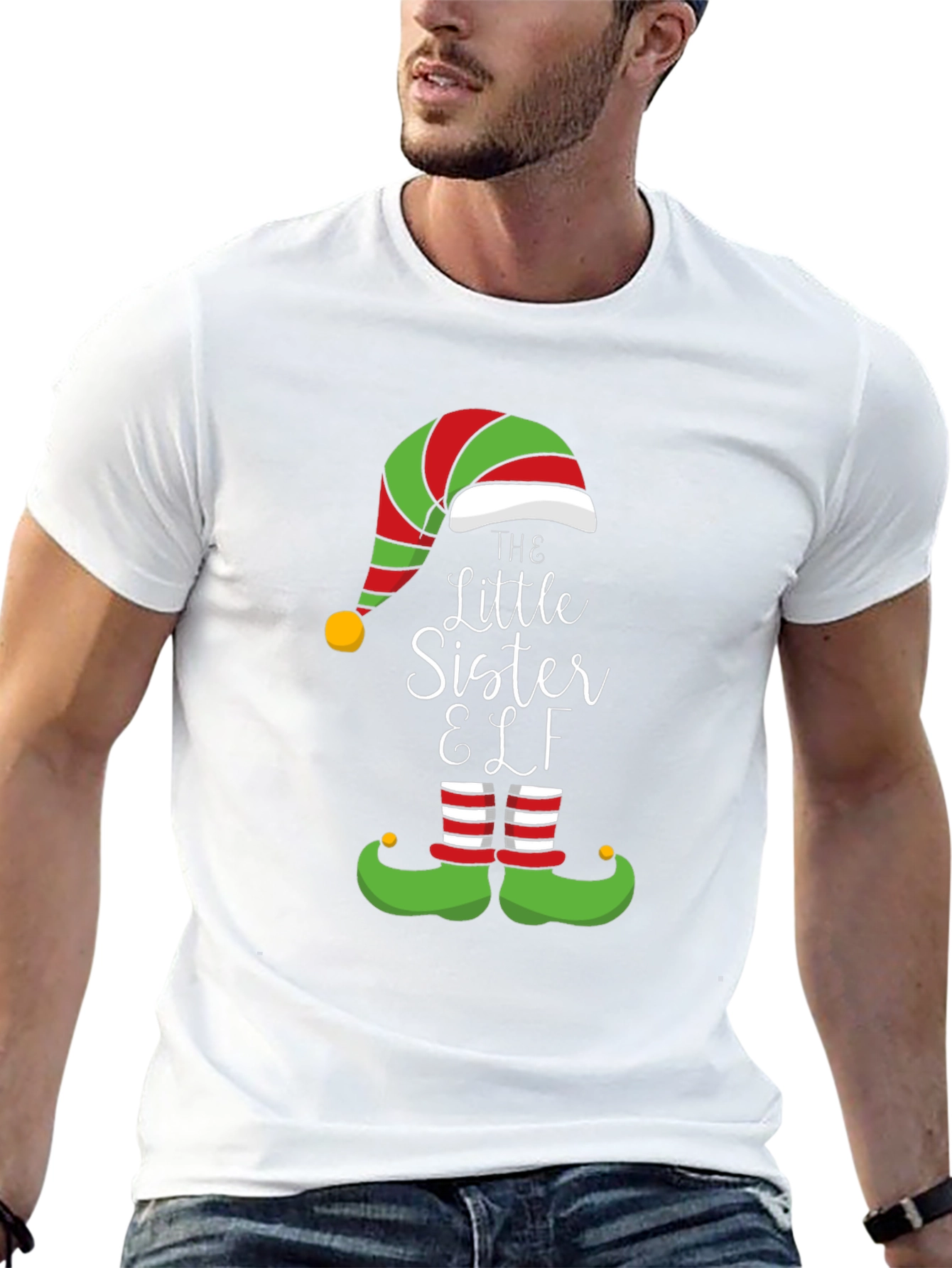Little Sister Elf Christmas T-Shirt