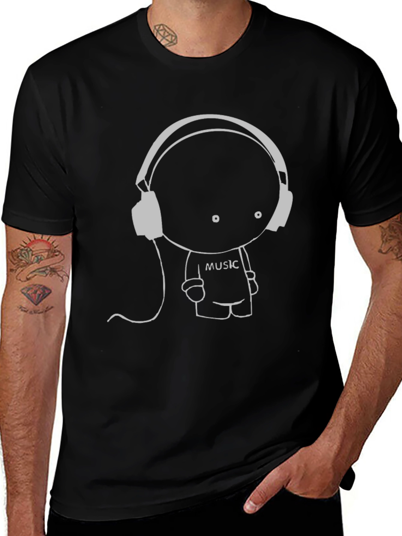 Music Lover Graphic Tee - Black